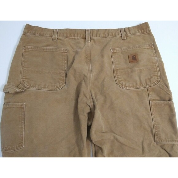 Carhartt Men's 40x30 Brown Canvas Dungaree Utility Work Duck Pants USA - Picture 6 of 9
